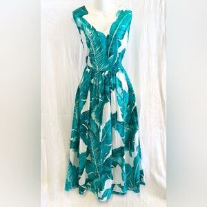 DOLCE & GABBANA Banana Leaf Cotton Maxi Dress 42 6 $2K